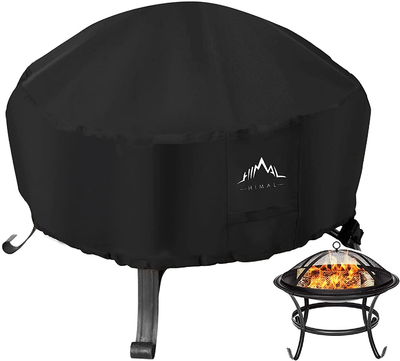 Outdoors Fire Pit Cover- Heavy Duty Waterproof 600D Polyester with Thick PVC Coating, Round Fire Pit Cover, Waterproof