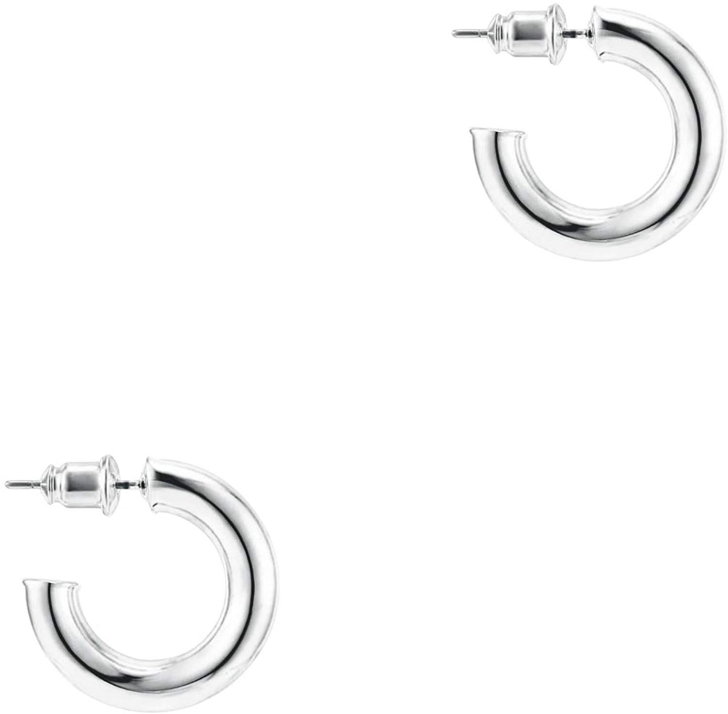 PAVOI 14K Gold Colored Lightweight Chunky Open Hoops | Gold Hoop Earrings for Women