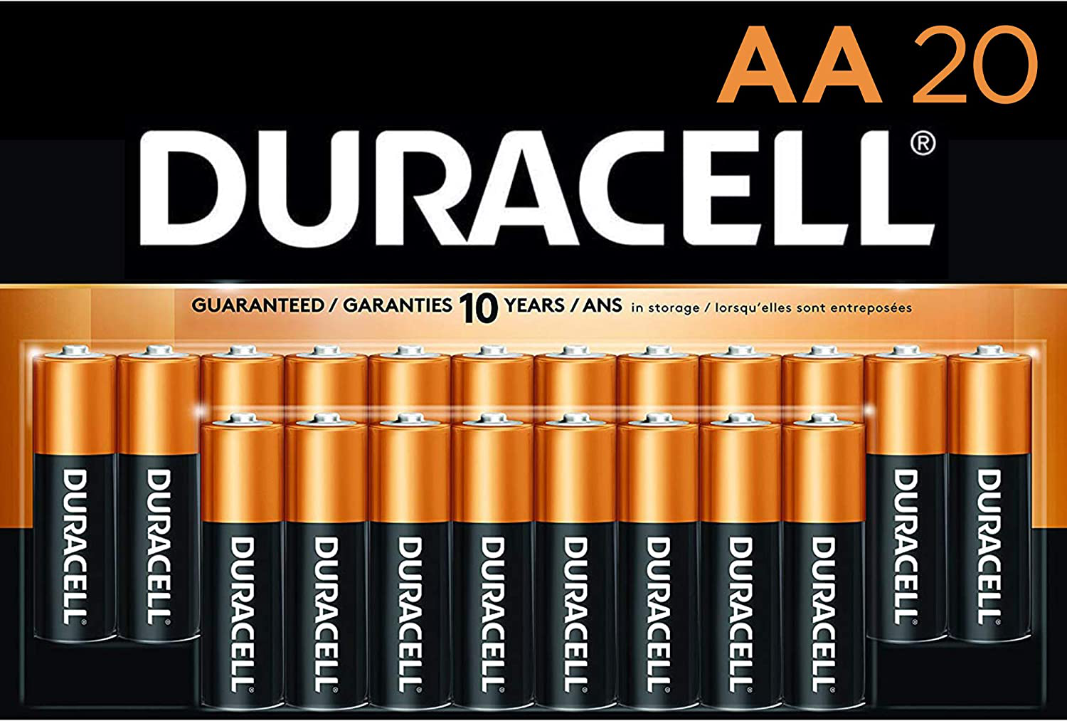 Duracell - CopperTop AA Alkaline Batteries - long lasting, all-purpose Double A battery for household and business