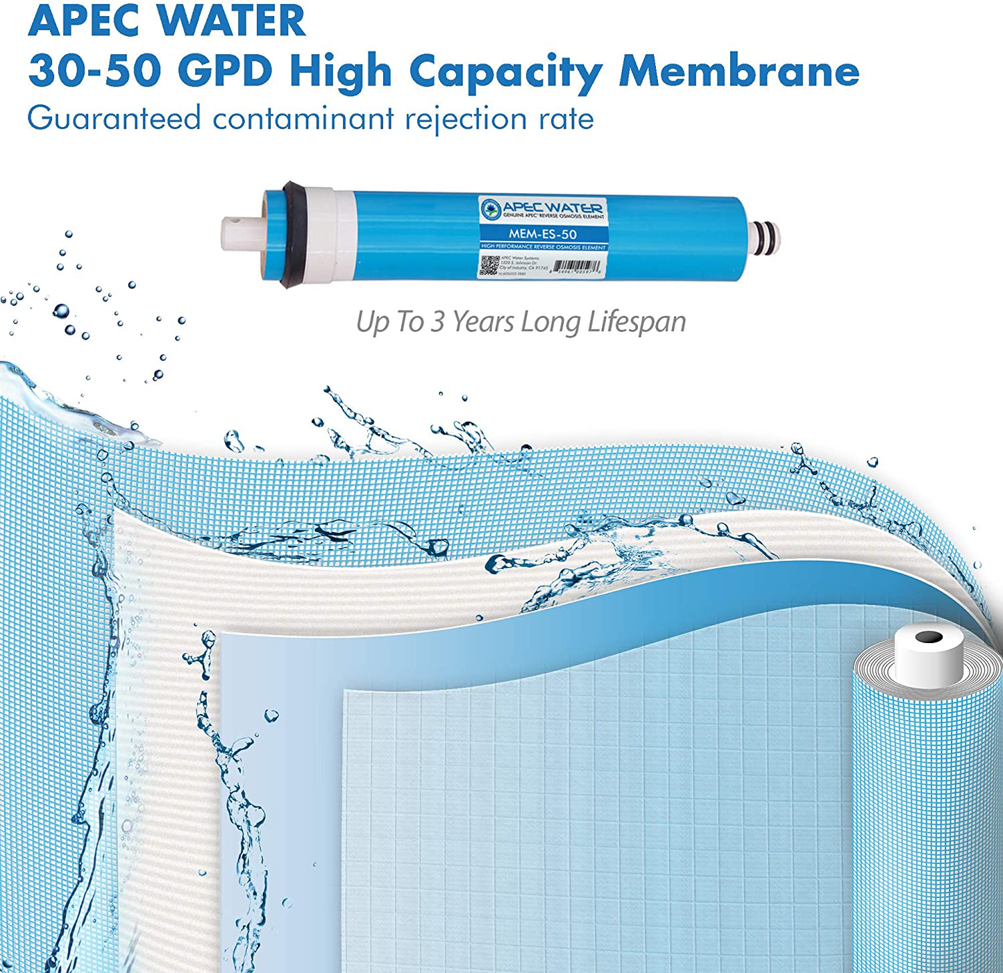 APEC Water Systems FILTER-MAX-ES50 & Water Systems FILTER-SET-ES High Capacity Replacement Pre-Filter Set For Essence Series Reverse Osmosis Water Filter System Stage 1-3