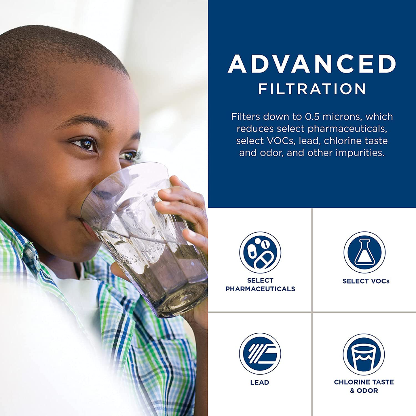 GE FQK1K Replacement Water Filter, 1 Count (Pack of 1), White