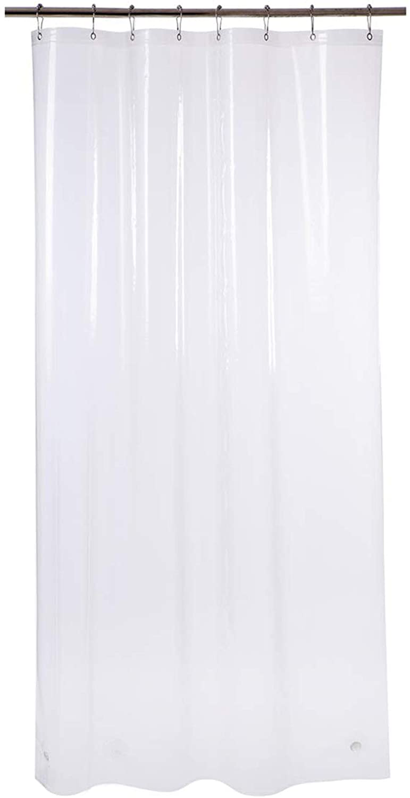 AmazerBath Plastic Shower Curtain Liner, Thick Bathroom Shower Curtains with Heavy Duty Clear Stones and Grommet Holes