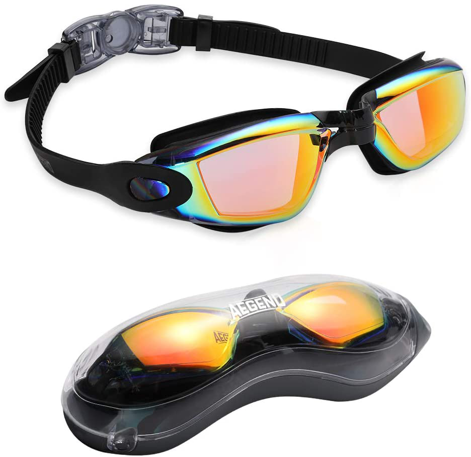 Aegend Swim Goggles, Swimming Goggles No Leaking Anti Fog Adult Men Women Youth