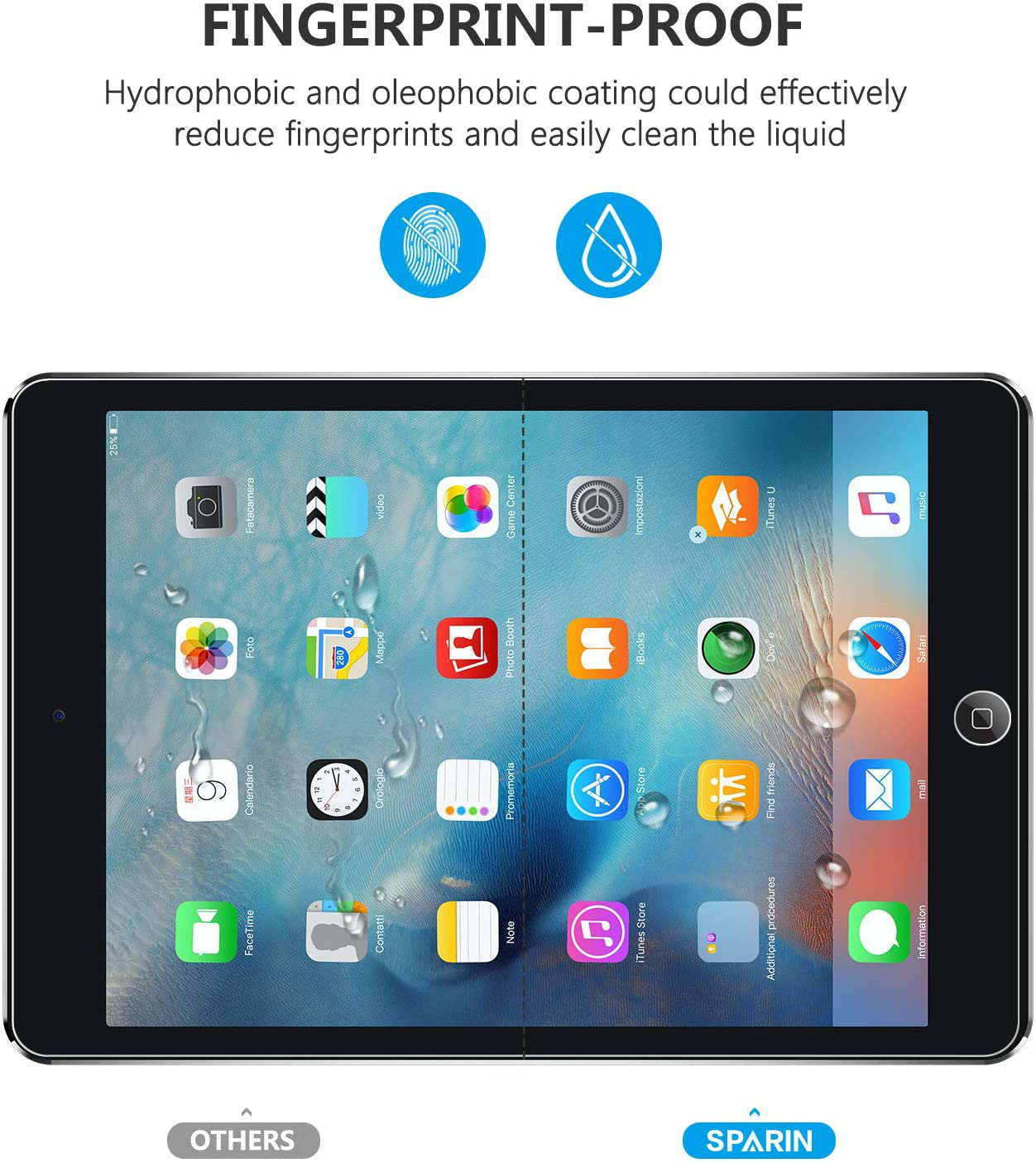 SPARIN 2 Pack Screen Protector Compatible with iPad 6th Generation/iPad Pro 9.7, Tempered Glass Screen Protector