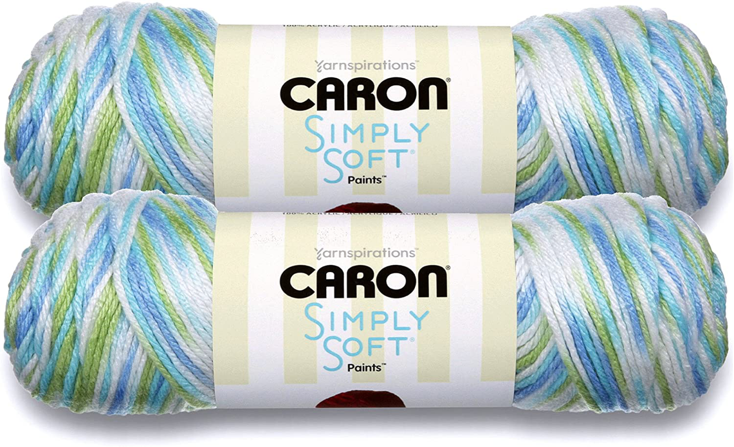 Caron Simply Soft Bulk Buy Paints 100% Acrylic Yarn (2-Pack) ~ 5 oz. Skeins