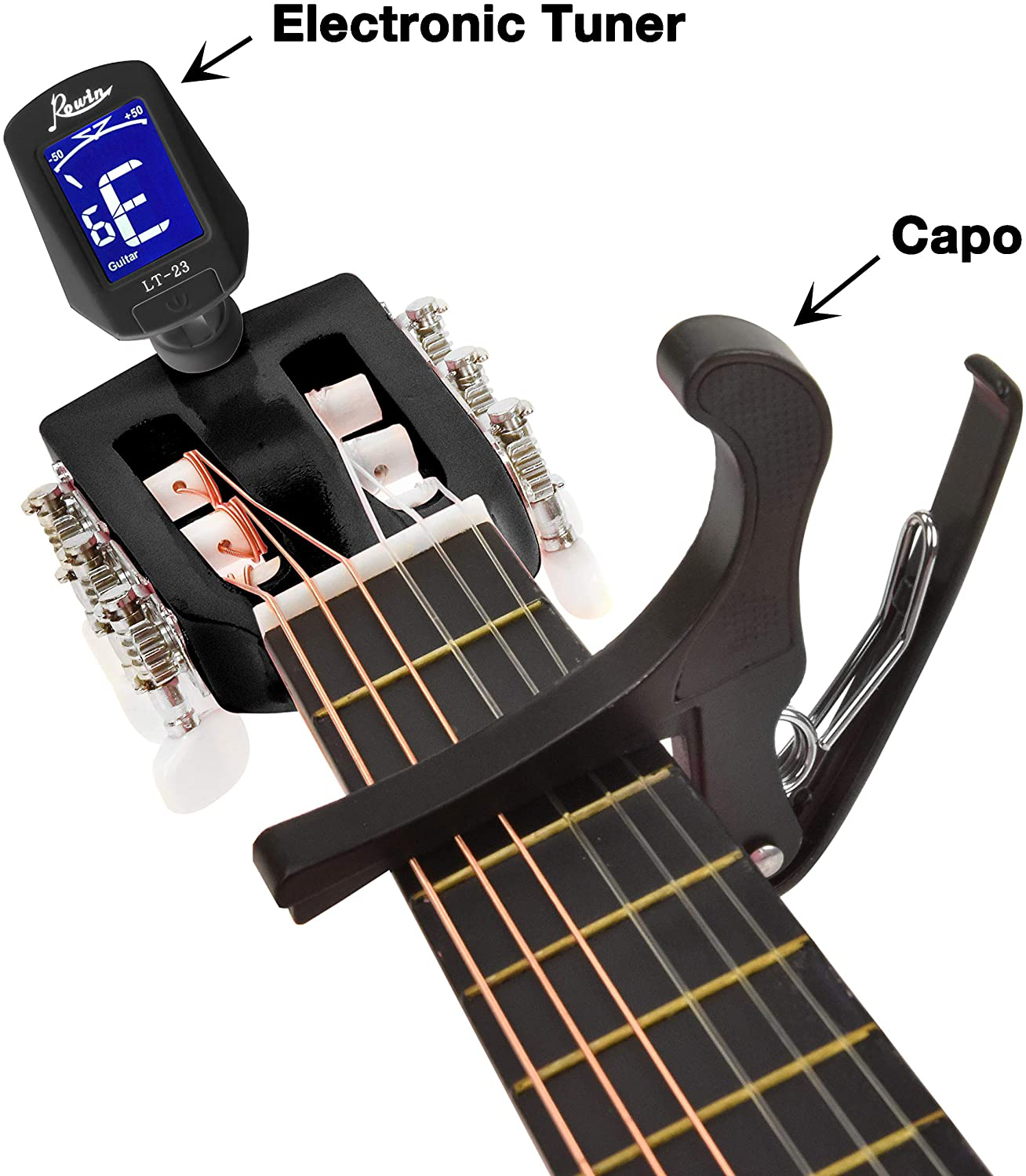 30" Wood Guitar with Case and Accessories for Kids/Girls/Boys/Beginners (Black)