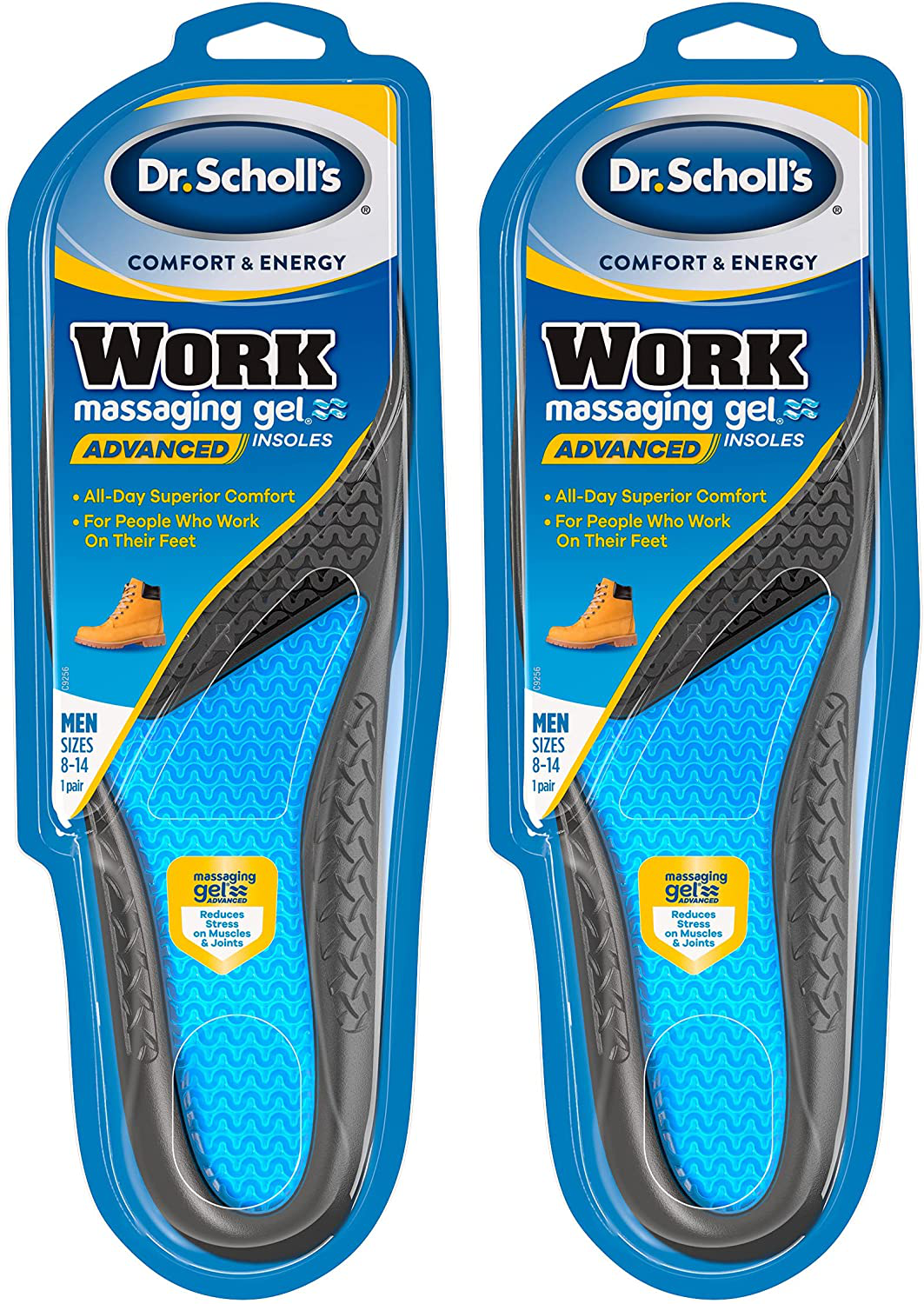 Dr. Scholl's Work Insoles All-Day Shock Absorption and Reinforced Arch Support that Fits in Work Boots and More