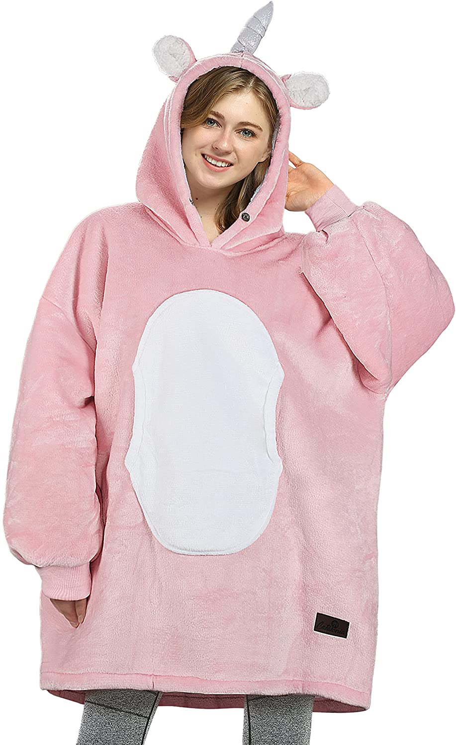 Catalonia Oversized Wearable Blanket Hoodie Sweatshirt, Comfortable Sherpa Lounging Pullover for Adults Men Women Teenagers Wife Girlfriend