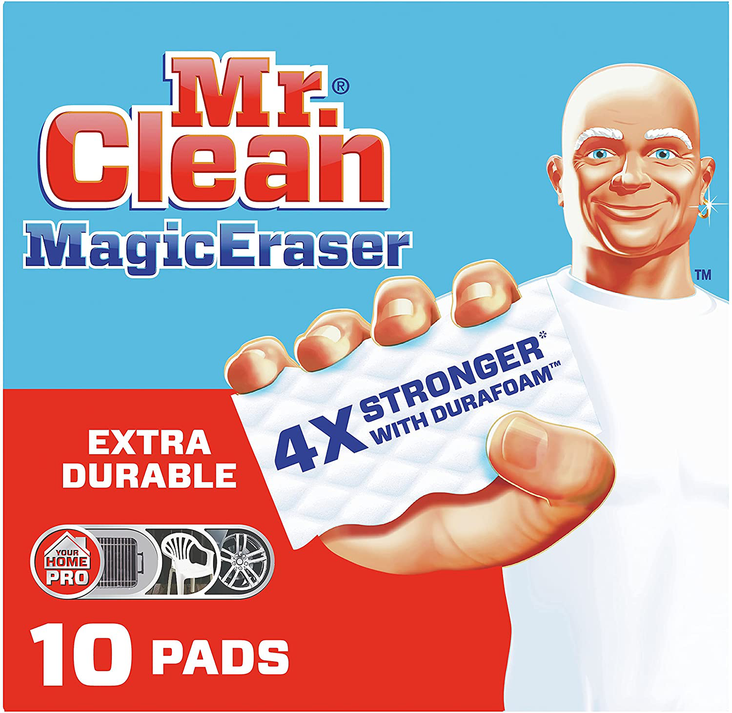 Mr. Clean Magic Eraser Extra Durable, Cleaning Pads with Durafoam, 10 Count