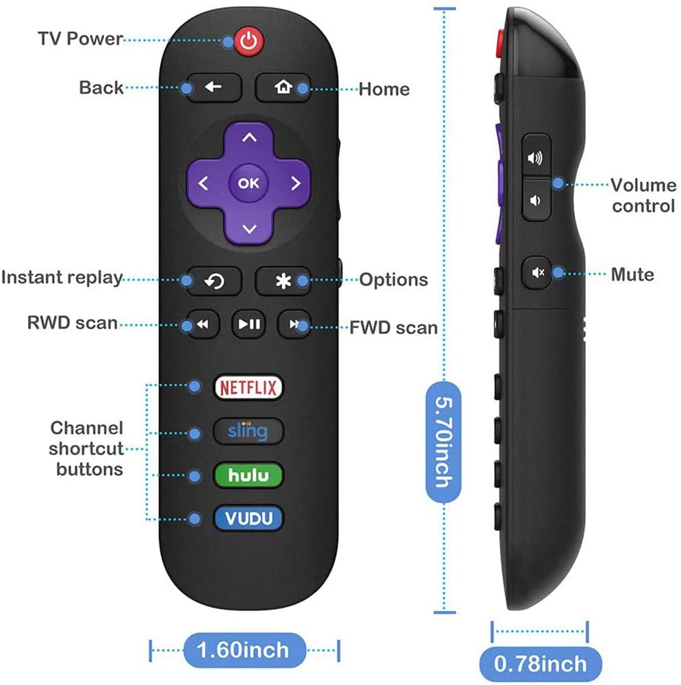 Angrox Remote Control Applicable for TCL Roku TV Remote All TCL Roku Smart LED TVs