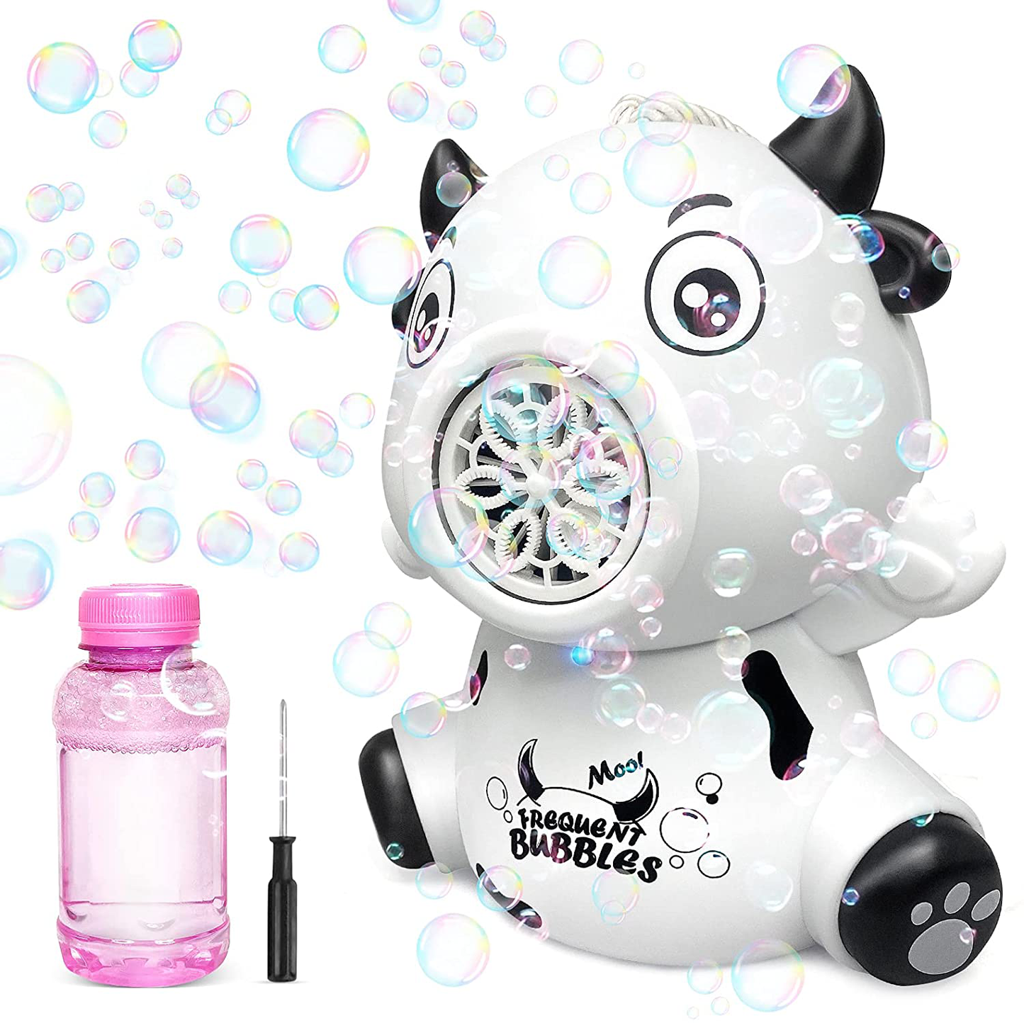 Kimiangel Rechargeable Bubble Machine for Kids, Monkey Automatic Bubble Camera Blower Toy with Light and Music for Parties, Weddings, Outdoor, 800+ Bubbles Per Minute Bubble Maker with Bubble Solution