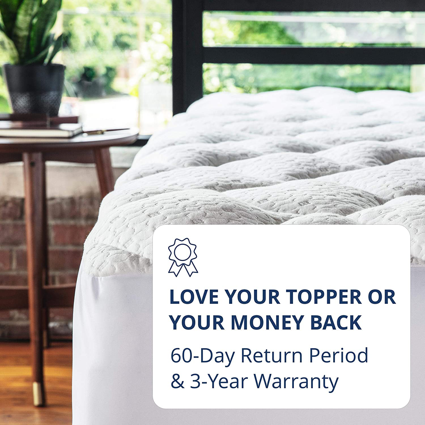 ViscoSoft Copper Mattress Pad Cal King - Extra Plush Pillowtop Mattress Topper for Pain Relief