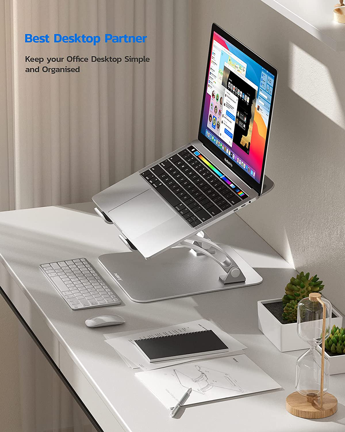 Nulaxy Laptop Stand, Ergonomic Height Angle Adjustable Computer Laptop Holder Compatible with All Laptops 11-17", Supports Up to 44 Lbs