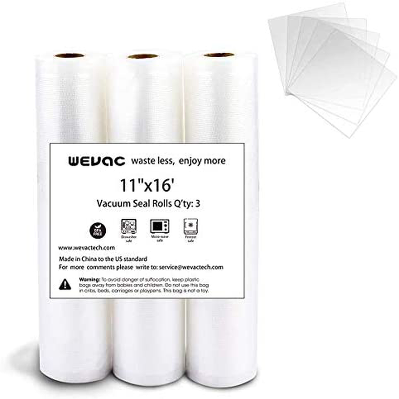 Wevac Vacuum Sealer Bags Food Saver, Seal a Meal, Weston. Commercial Grade, BPA Free, Heavy Duty, Great for vac storage, Meal Prep or Sous Vide