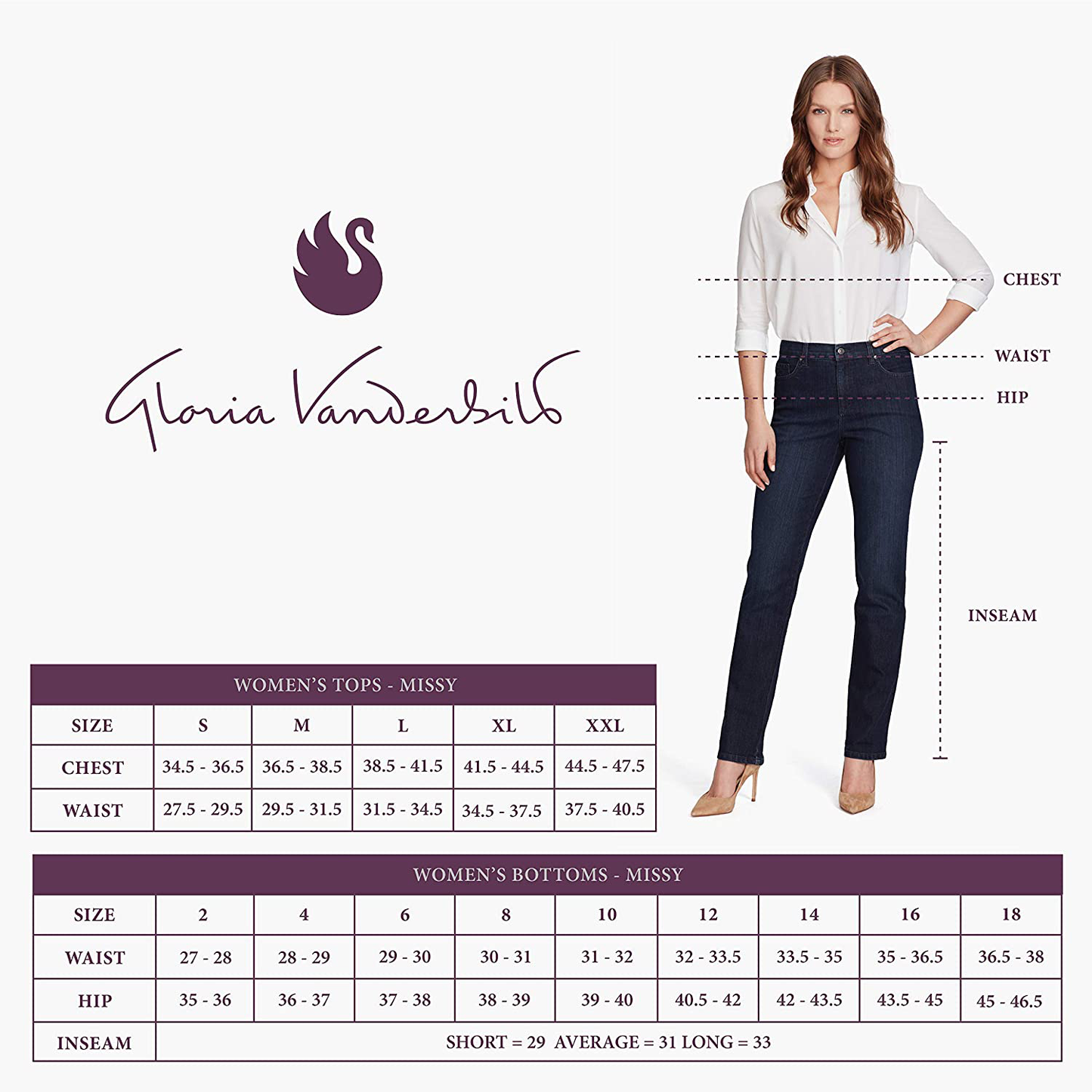 Gloria Vanderbilt Women's Rail Straight Leg Jean