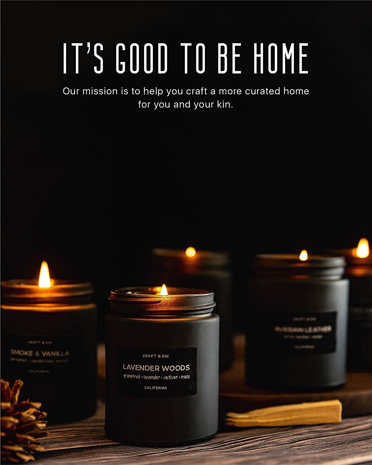 Scented Candles for Men | Smokey Fireside Scented Candle | Soy Candles for Home Scented | Aromatherapy Candle Men Candles | Candle for Men Candles | Long Lasting Candles Masculine Candle in Black Jar