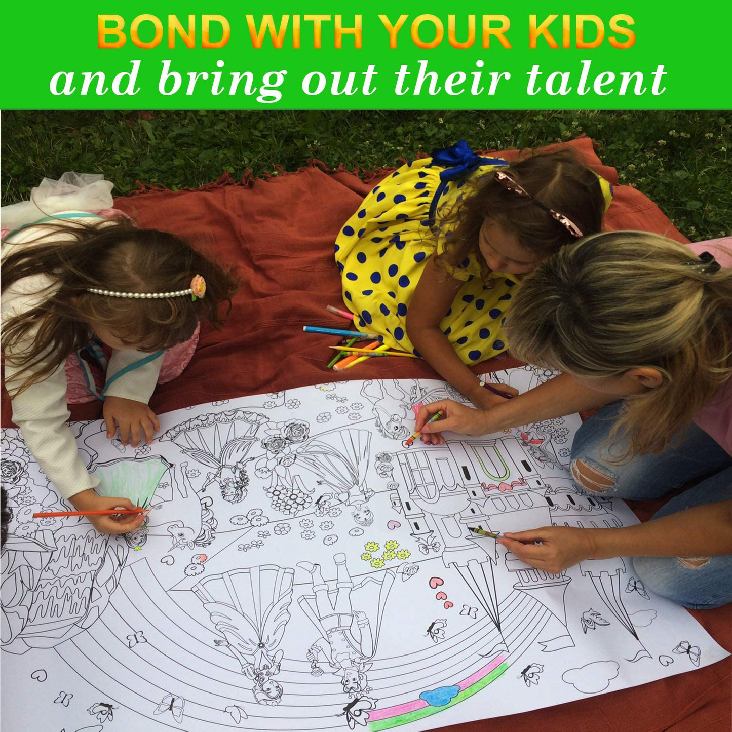 Alex Art, Large Coloring Poster - Arts and Crafts Unicorn - Jumbo Table Coloring Sheet - Giant Coloring Posters for Kids - Creative Fun Birthday Gifts for Girls - Extra Huge Big Page Wall Size