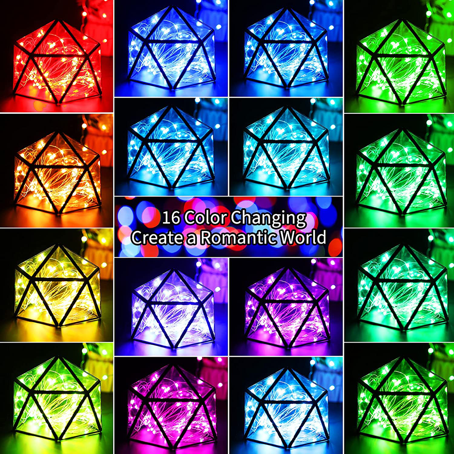Color Changing Fairy String Lights 33 Feet 100 Led Twinkle Lights USB Operated Silver Wire Starry Lights with Remote and Adapter Firefly Lights for Bedroom Party Wedding Camping Indoor Outdoor Decor