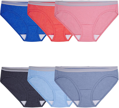 Fruit of the Loom Women'S 6 Pack Low Rise Hipster Assorted Heathers