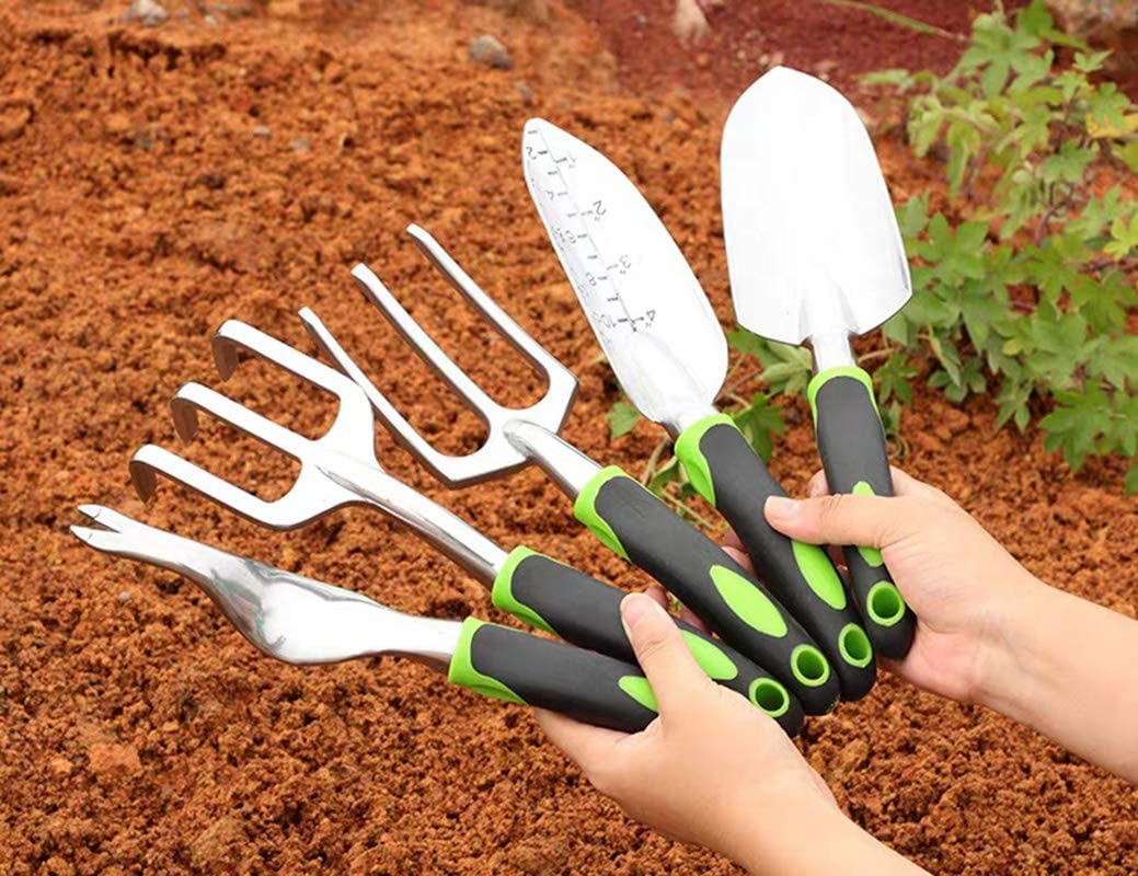 Hovico Garden Tool Set 5 Piece Heavy Duty Gardening Kit,Anti Skid Handle with Soft Rubber Garden Gifts for Parents