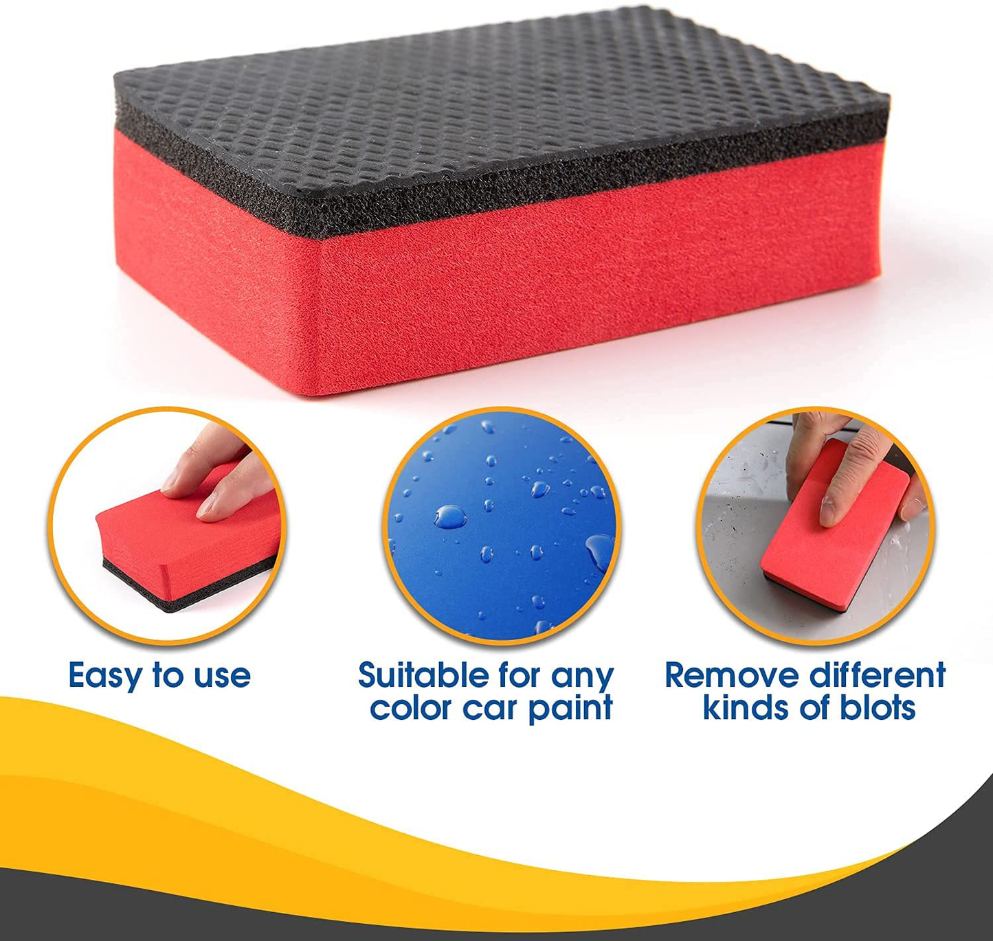 Fine Grade Microfiber Clay Bar Towel Mitt and Eraser Set Automotive Detailing Clay Towel Kit Alternative for Car Detailing and Car Wash, Great Gift for him