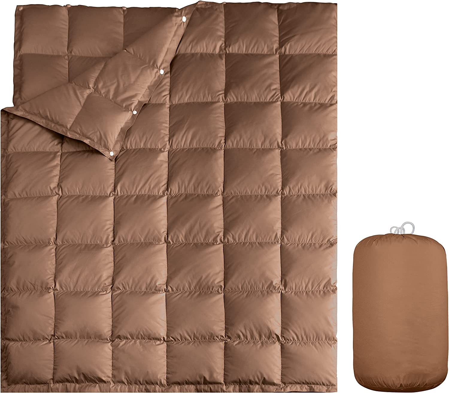 Packable & Lightweight Camping Blanket for Indoor & Outdoor Use, down Throw Blannket Reversible Wearable Soft, Couch Airplane Car Camp Hiking Stadium Concert