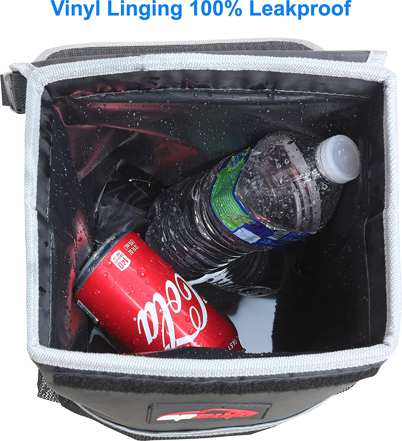 EPAuto Waterproof Car Trash Can with Lid and Pockets Includes Trash Bags