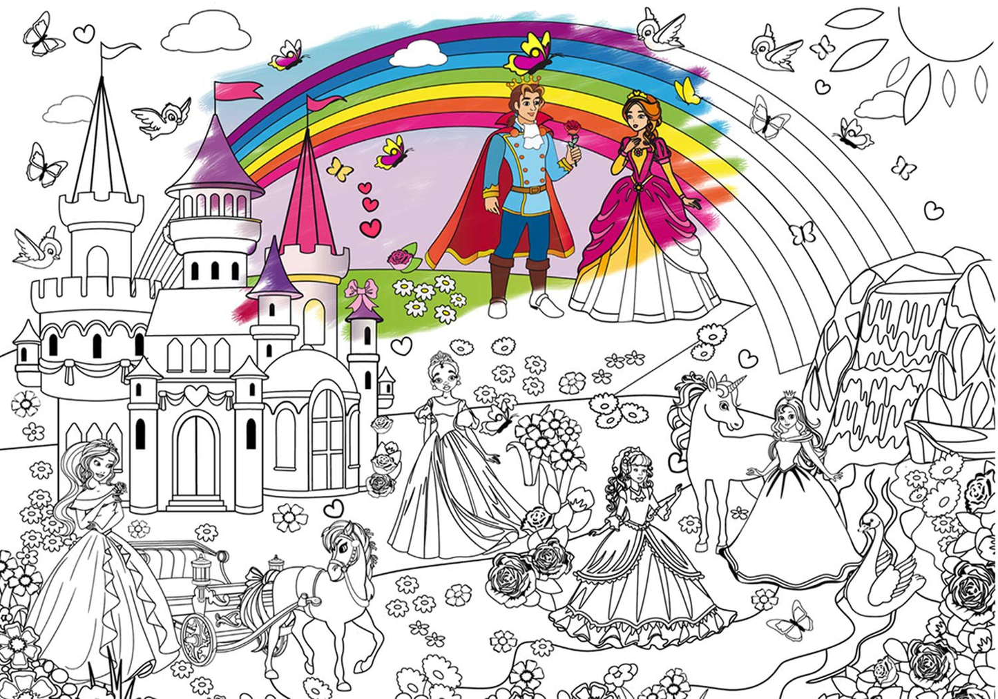 Alex Art, Large Coloring Poster - Arts and Crafts Unicorn - Jumbo Table Coloring Sheet - Giant Coloring Posters for Kids - Creative Fun Birthday Gifts for Girls - Extra Huge Big Page Wall Size