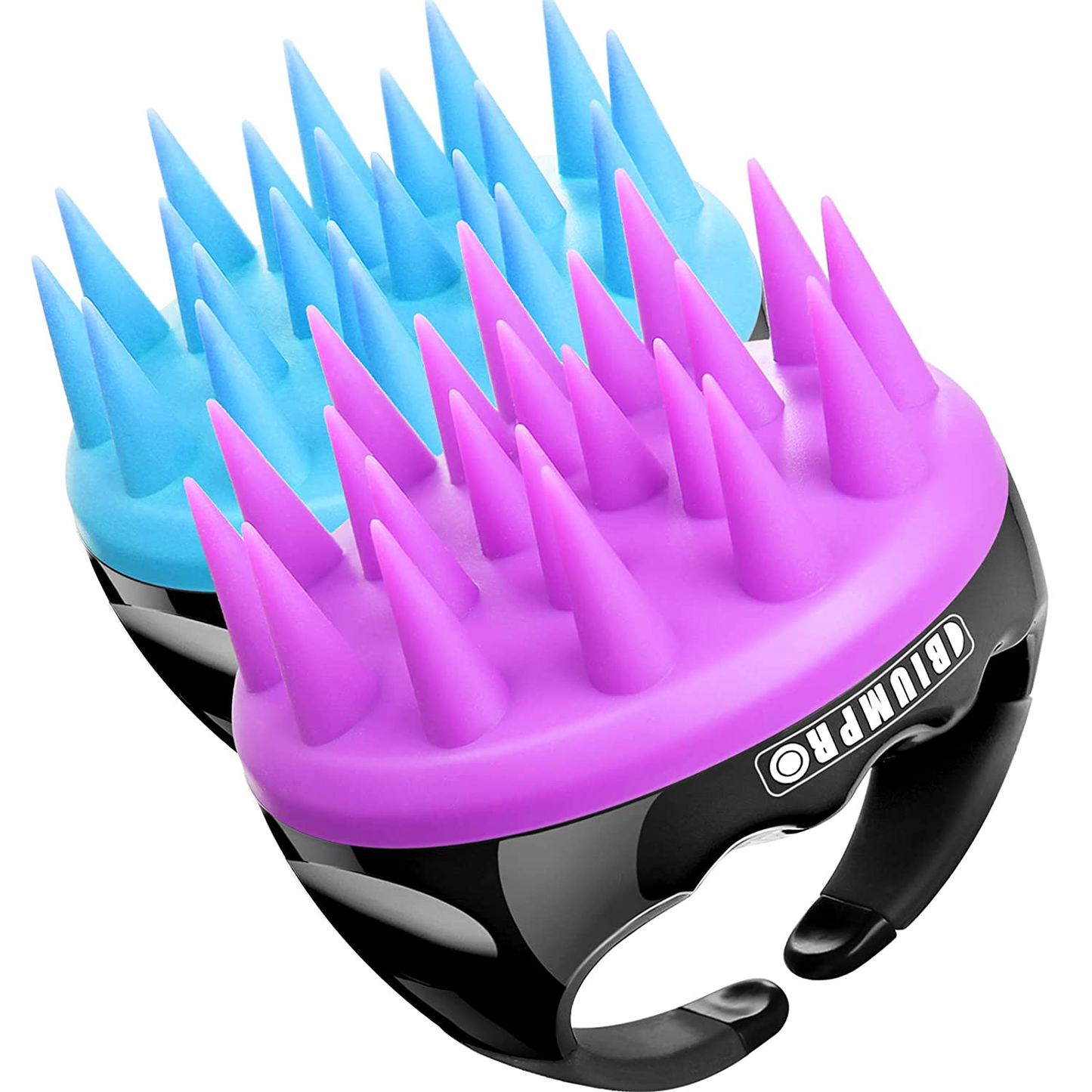 Shampoo Massager Brush Scalp Exfoliator for Dandruff Removal, Waterproof Shower Scalp Scrubber Tool for Hair Growth, Ultra-long Silicone Bristles, Easily Reach the Root of Thick Curly Hair - 2 Pack