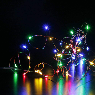 MUMUXI 20 Pack Fairy Lights Battery Operated, 3.3ft 20 LED Mini Waterproof Fairy String Lights Silver Wire Firefly Starry Lights for DIY Wedding Party Mason Jars Crafts Christmas Decoration,Multicolor