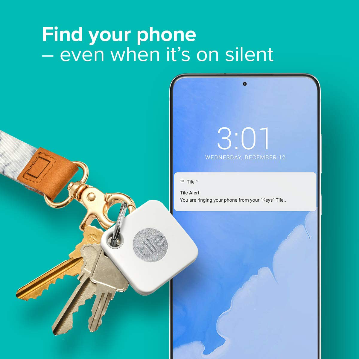 Tile Mate Bluetooth Tracker, Keys Finder and Item Locator for Keys, Bags and More; Water Resistant with 1 Year Replaceable Battery