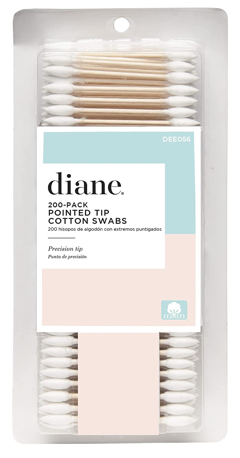 Diane Cotton Swabs - Pack of 375 – 100% Real Cotton Tip Sticks – Soft, Gentle on Face, Makeup, and Beauty Applicator, Nail Polish Removal – 3 Inches Long, DEE031