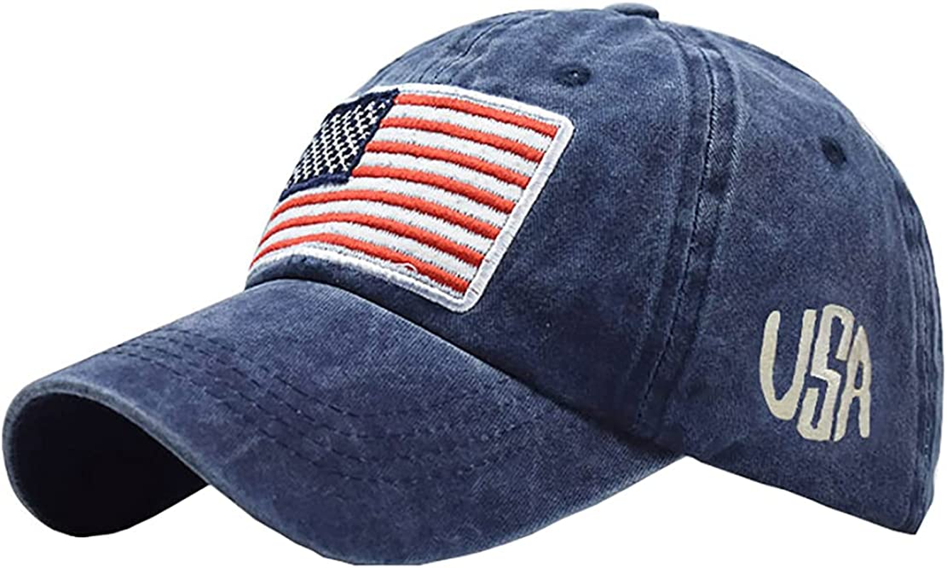 Adjustable Baseball Cap American Flag Hat Headdress Outdoor Sports Cap Peaked Cap Cotton