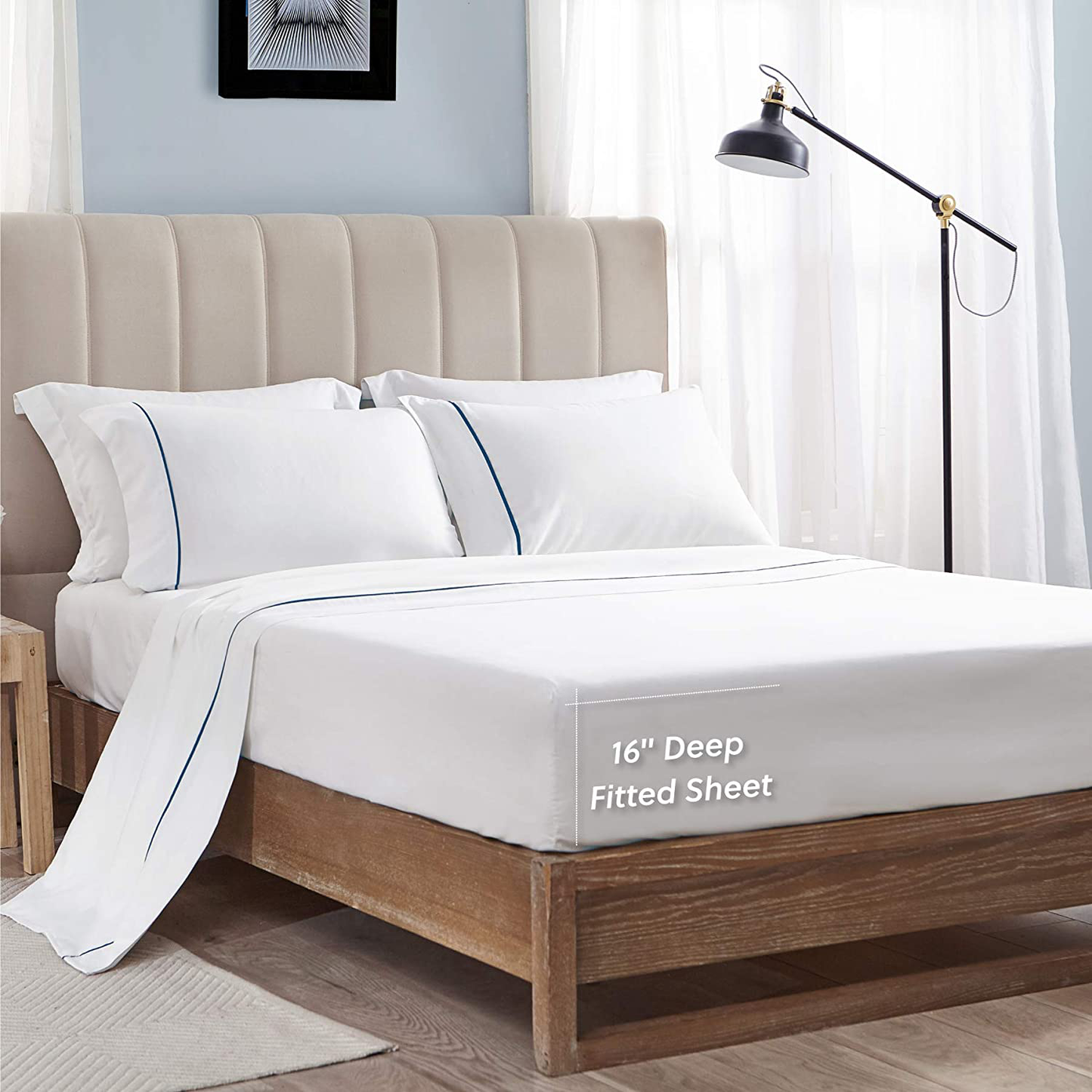 Bedsure Deep Pocket Twin Sheets Set for Kid Soft Brushed Microfiber, Wrinkle and Fade Resistant Single Bed Sheets