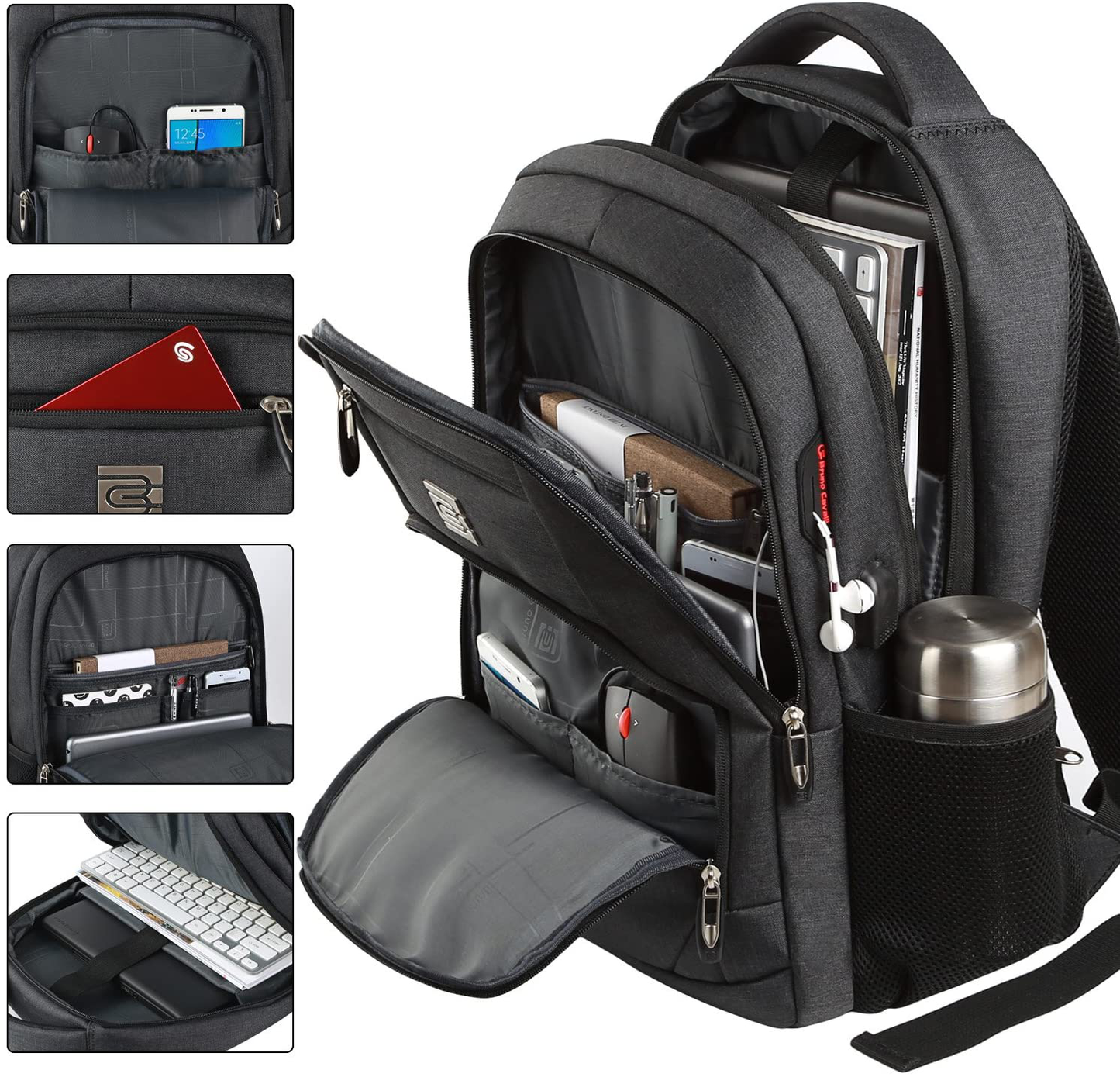 Laptop Backpack, Business Travel Anti Theft Slim Durable Laptops Backpack with USB Charging Port,Water Resistant College School Computer Bag