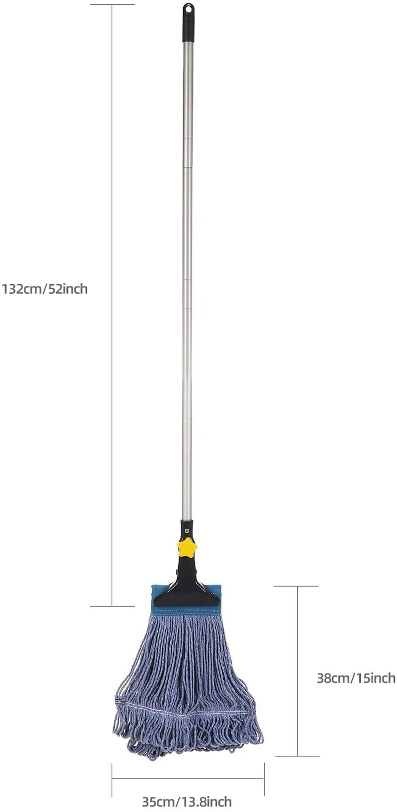 Yocada Looped-End String Wet Mop Head Refill Replacement Heavy Duty Cotton Commercial Industrial Grade Floor Cleaning