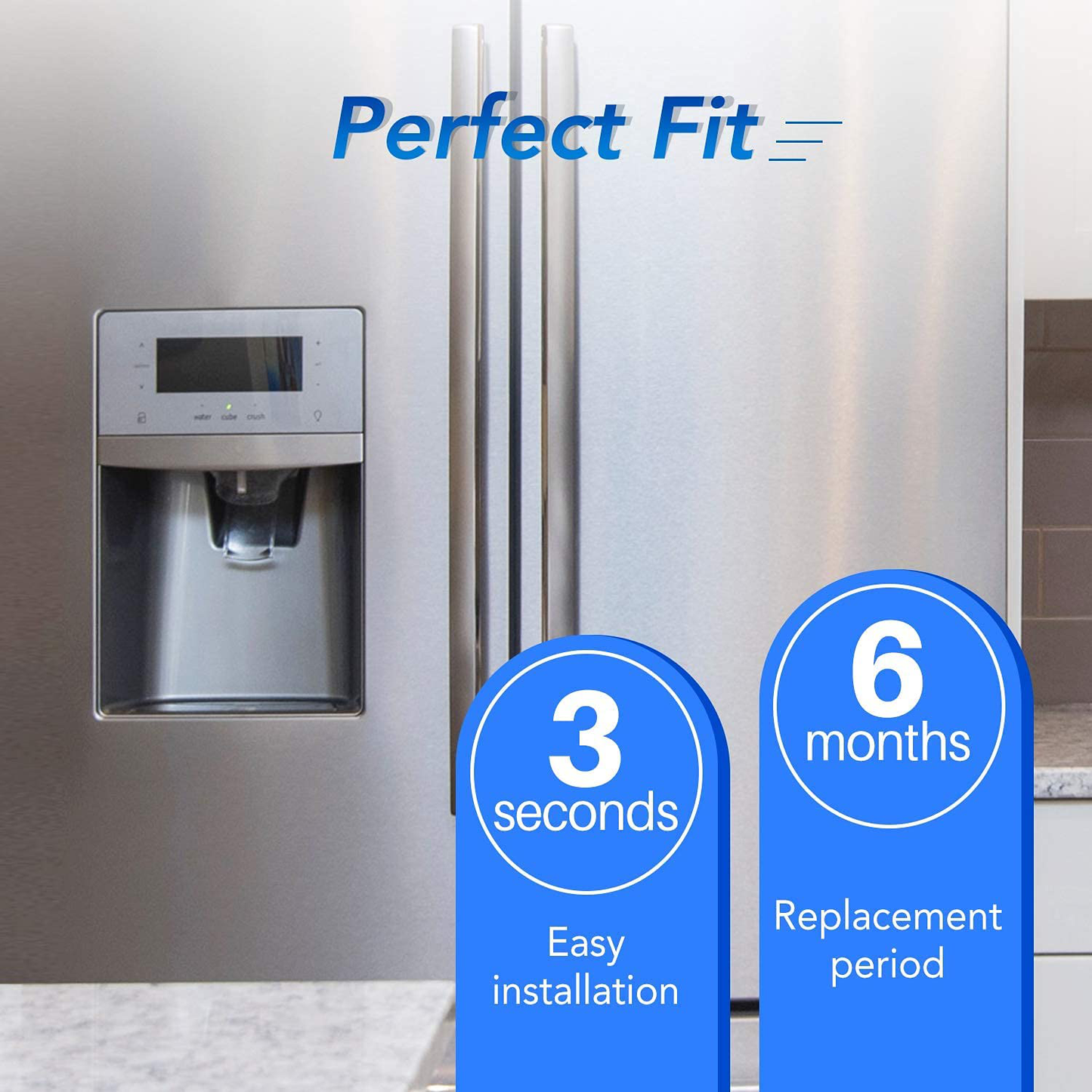 ICEPURE UKF8001 Refrigerator Water Filter Replacement for EveryDrop EDR4RXD1, Whirlpool Filter 4, Maytag UKF8001AXX-200, UKF8001P, 4396395, 469006, Puriclean II, FMM-2, WF295, RFC0900A, RWF0900A 4PACK