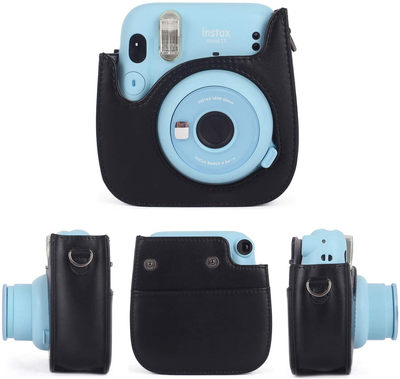 Phetium Instant Camera Case Compatible with Instax Mini 11,PU Leather Bag with Pocket and Adjustable Shoulder Strap