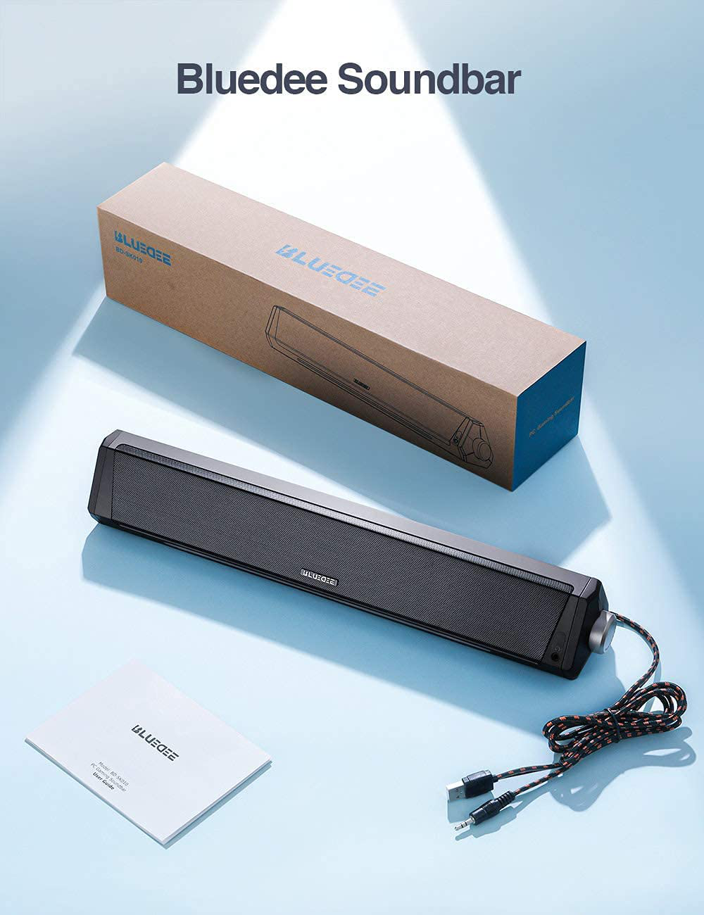 Computer Speakers, Dynamic RGB Computer Sound Bar, Hifi Stereo Bluetooth 5.0 & 3.5Mm Aux-In Connection, USB Powered Computer Speakers for Desktop, PC, Laptop, Tablets
