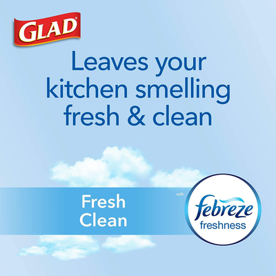 Glad ForceFlex Protection Series Tall Kitchen Trash Bags, 13 Gal, Fresh Clean with Febreze, 110 Ct (Package May Vary)