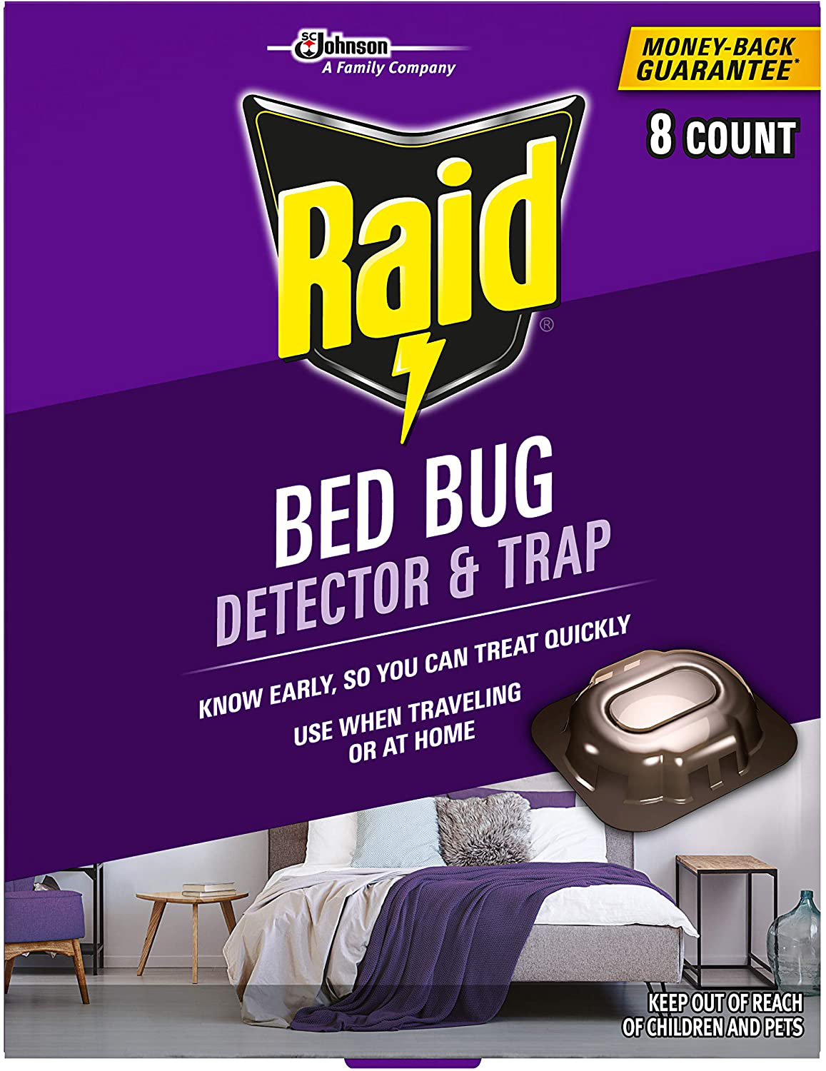 Raid Bed Bug Detector & Trap, 8 ct