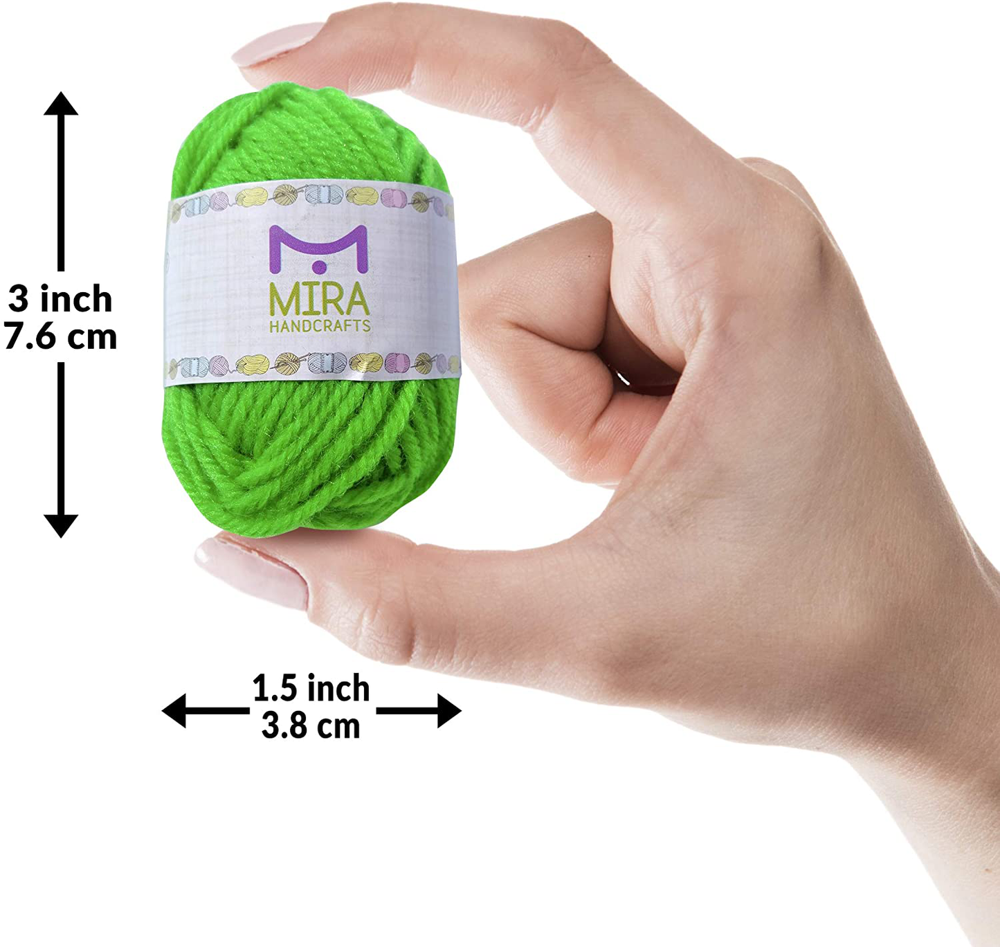 Mira Handcrafts 24 Acrylic Yarn Skeins Total of 525 Yards Craft Yarn for Knitting and Crochet