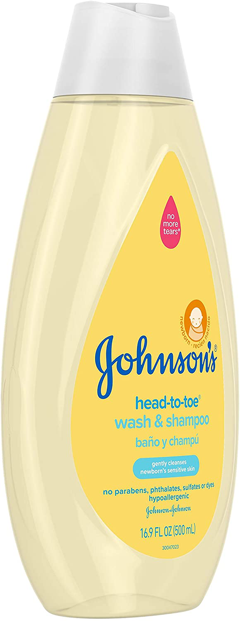 Johnson's Head-To-Toe Gentle Tear-Free Baby & Newborn Wash & Shampoo, Sulfate, Paraben- Phthalate & Dye-Free, Hypoallergenic Wash for Sensitive Skin & Hair