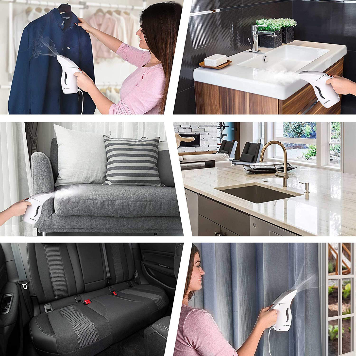 PurSteam Garment Steamer For Clothes, Powerful 7-1 Fabric Steamer For Home/Travel. Remove Wrinkles/Steam/Soften/Clean/and Defrost with UltraFast-Heat Aluminum Heating Element
