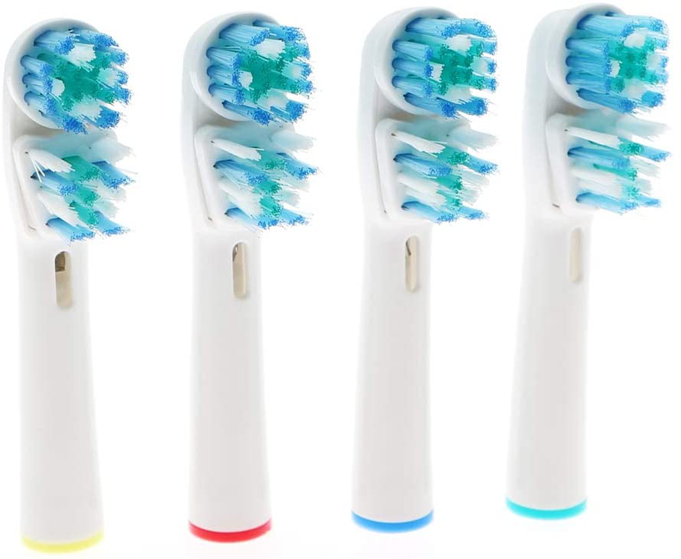 Replacement Brush Heads Compatible with Oral B- Double Clean Design, Double Clean Brush Heads - Pack of 4