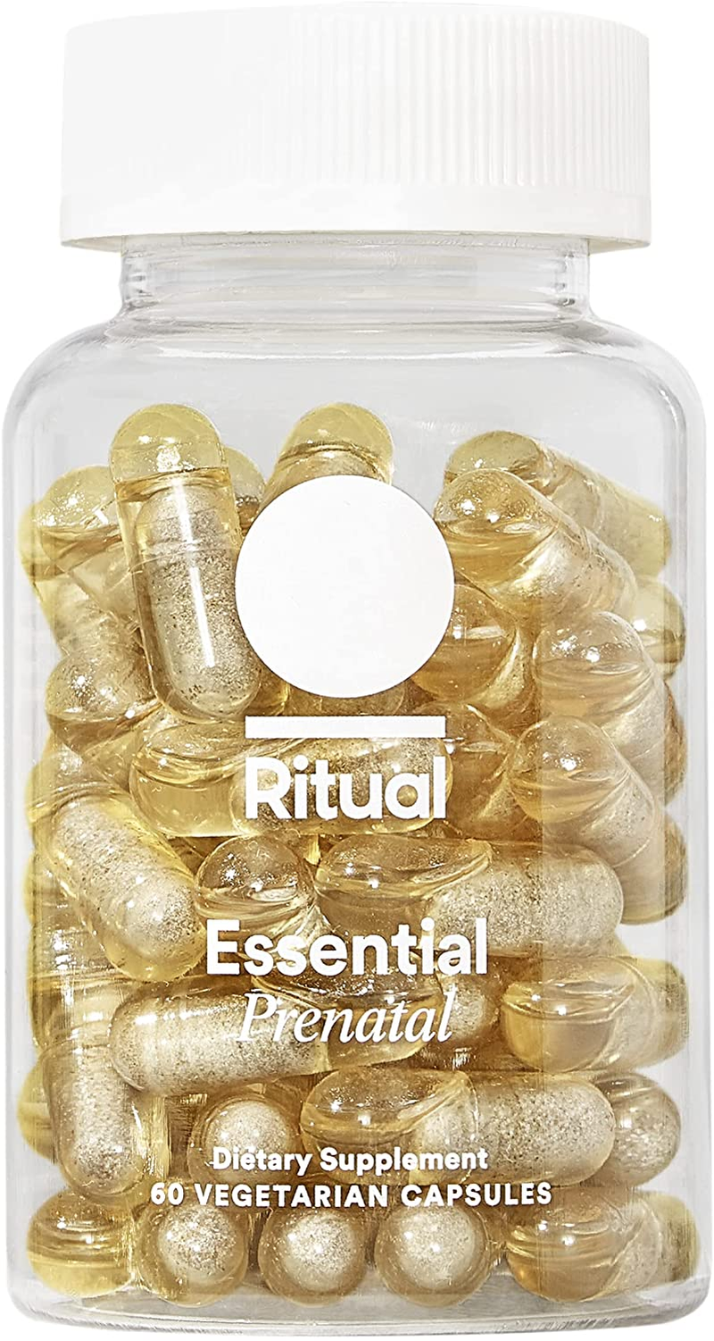 Ritual Prenatal Vitamins with Folate and Choline for Neural Tube Support*, Omega-3 DHA, Iron, Vitamin D3 & More, Gluten Free, Non-Gmo, Citrus Essenced, 30 Day Supply, 60 Vegan Capsules