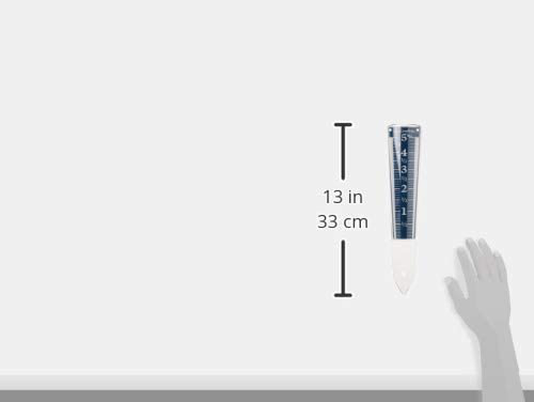 AcuRite 00850A2 5-Inch Capacity Easy-Read Magnifying Rain Gauge, Blue,12.5-inch