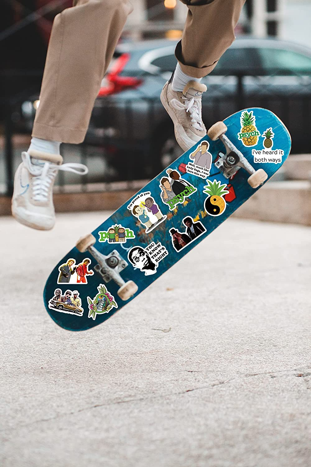 50Pcs Psych Merchandise Stickers Pack , TV Show Stickers Vinyl Waterproof Stickers for Water Bottles,Laptop,Skateboard,Phone,Bumper,Car Decals for Adults Teens Kids for Party Decorations…