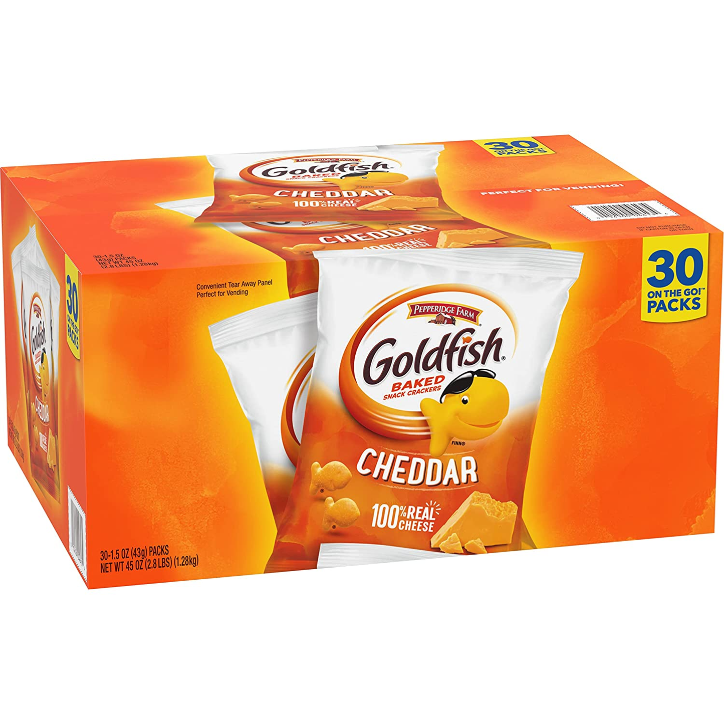 Goldfish Crackers Big Smiles with Cheddar, Colors, and Pretzel Crackers, Snack Packs, 30 CT Variety Pack Box
