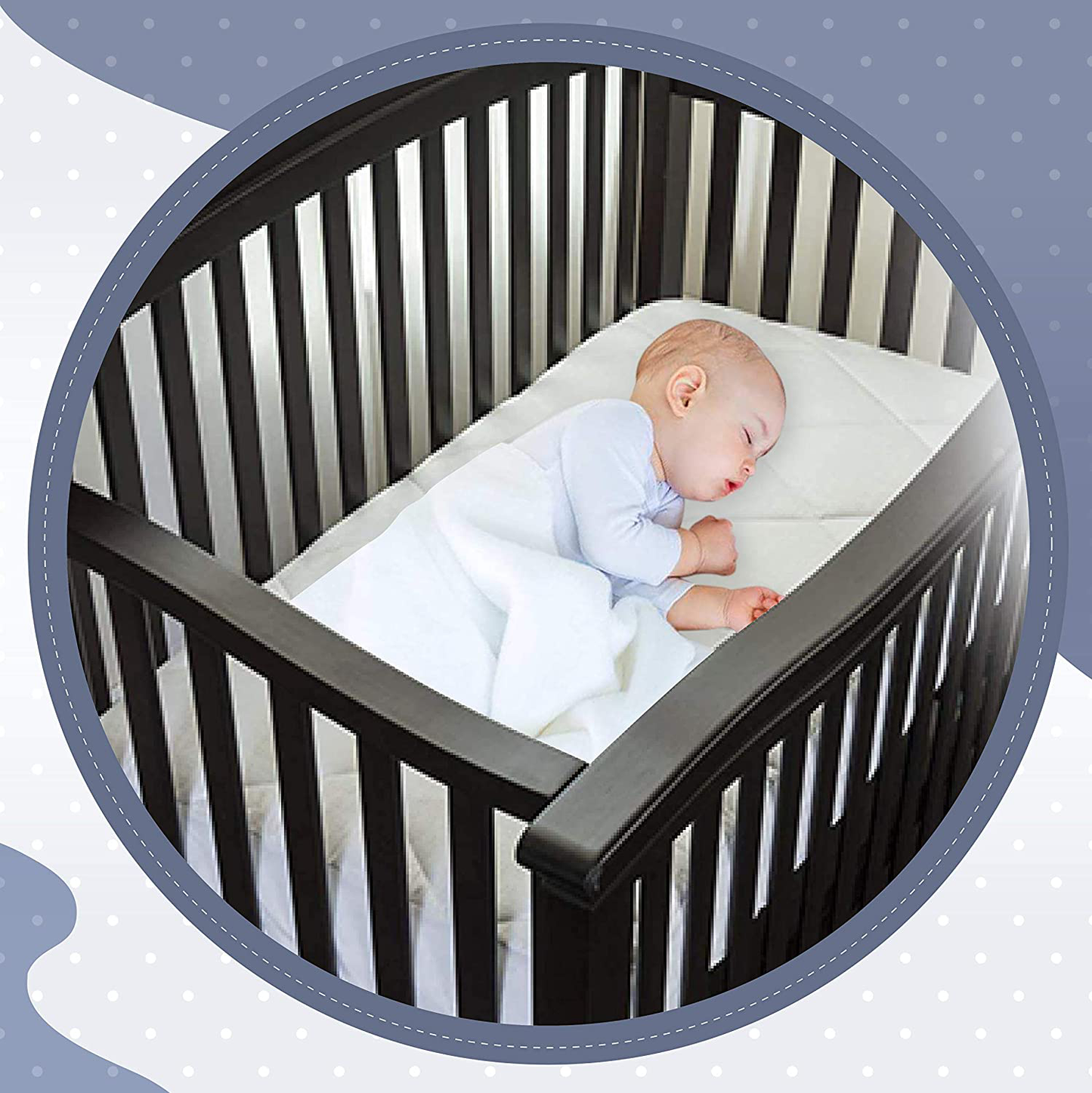 MAXI Fitted PortaCrib Down Alternative Mattress Pad - 100% Cotton, 300 Thread Count (Porta Crib)